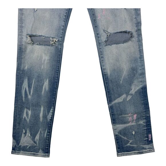 New PRPS Le Sabre Men US 31 Light Wash Jeans Ripped Bleached Slim Fit Casual - Picture 6 of 13